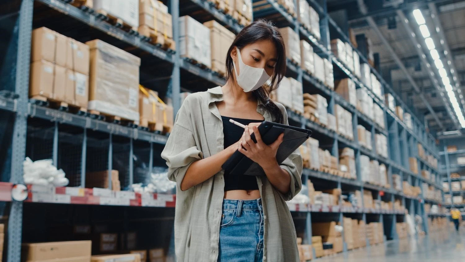 Woman working in a warehouse