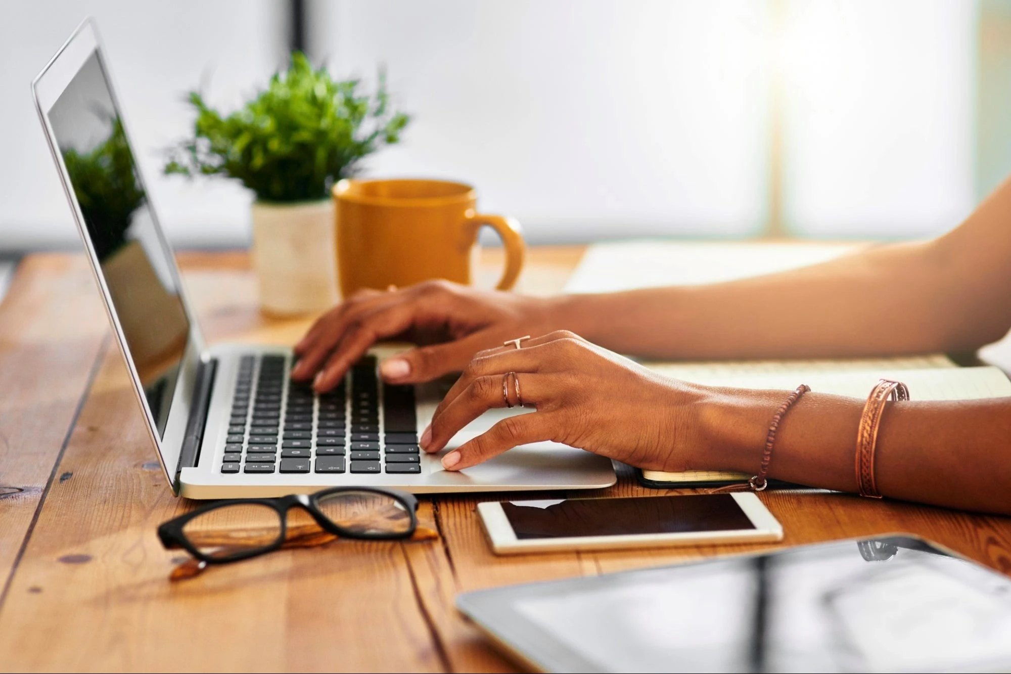 woman in front of a laptop