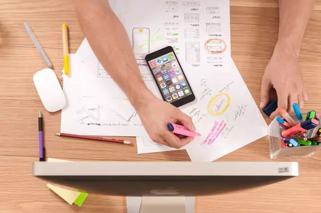 Person working on a desk